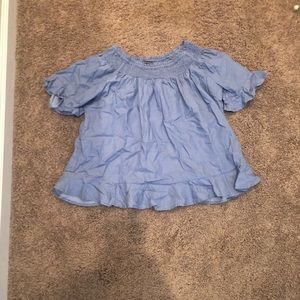 Blue off-the-shoulder top